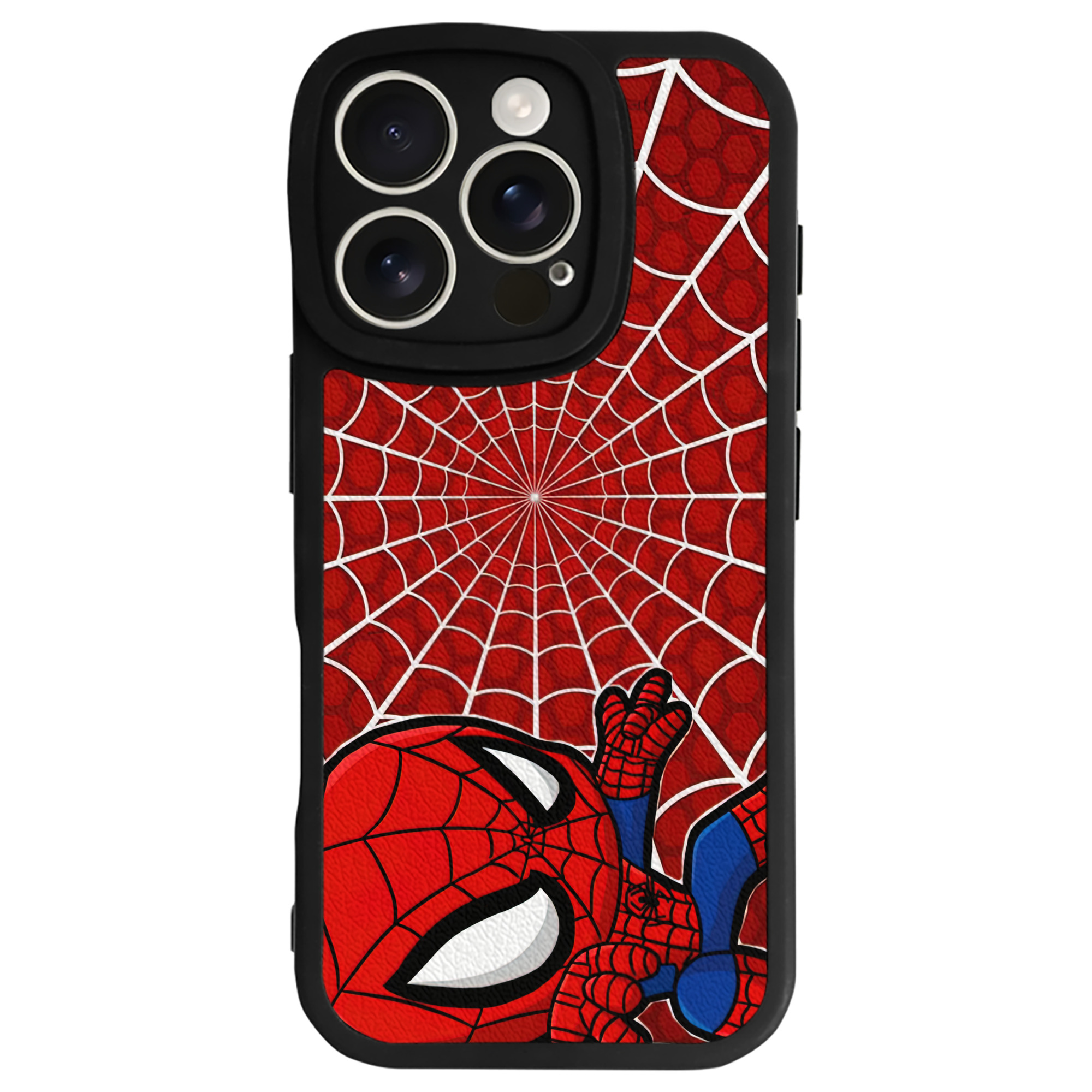 （画像用） Spider Man スパイダーマン 【iPhone 16シリーズ対応】シリコンスマホケース（レザー調） 材質：シリコン